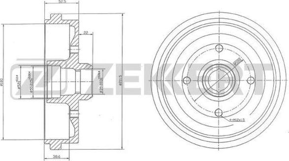 Zekkert BS-5416 - Tambour de frein cwaw.fr