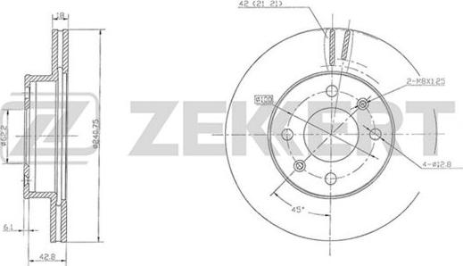 Zekkert BS-5485 - Disque de frein cwaw.fr