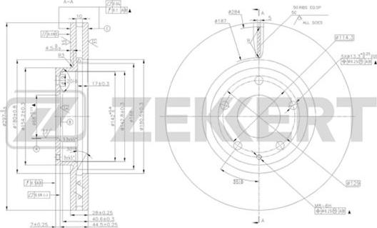 Zekkert BS-5488 - Disque de frein cwaw.fr