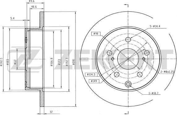 Zekkert BS-5422B - Disque de frein cwaw.fr