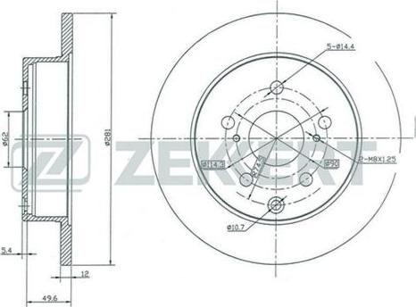 Zekkert BS-5422 - Disque de frein cwaw.fr