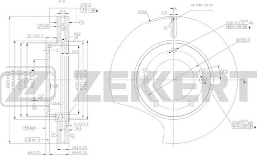 Zekkert BS-5475 - Disque de frein cwaw.fr