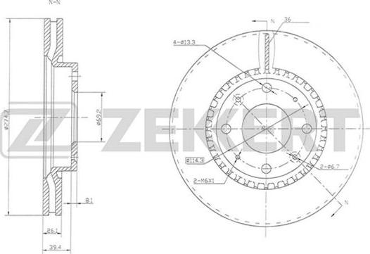 Zekkert BS-5476 - Disque de frein cwaw.fr