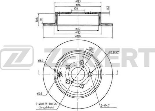 Zekkert BS-5473B - Disque de frein cwaw.fr