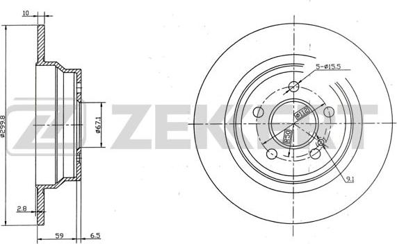 Zekkert BS-5598 - Disque de frein cwaw.fr