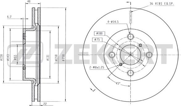 Zekkert BS-5507B - Disque de frein cwaw.fr