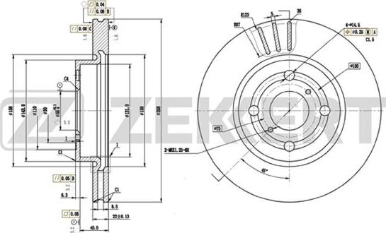 Zekkert BS-5507 - Disque de frein cwaw.fr