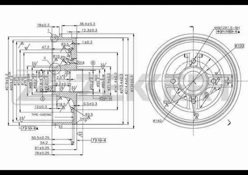 Zekkert BS-5518 - Tambour de frein cwaw.fr