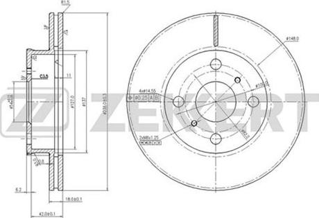 Zekkert BS-5588 - Disque de frein cwaw.fr