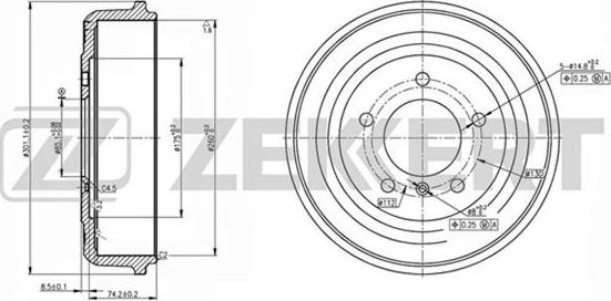 Zekkert BS-5520 - Tambour de frein cwaw.fr