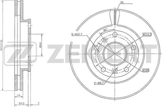 Zekkert BS-5698 - Disque de frein cwaw.fr