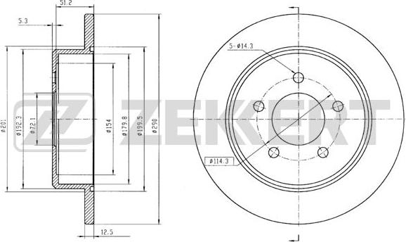 Zekkert BS-5654B - Disque de frein cwaw.fr