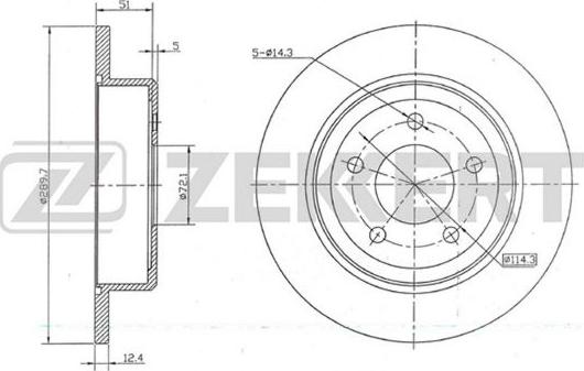 Zekkert BS-5654 - Disque de frein cwaw.fr