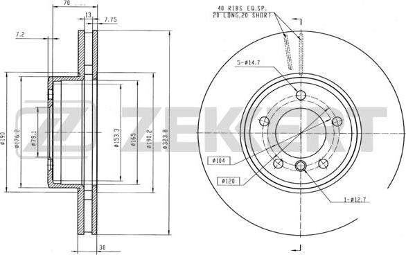 Zekkert BS-5603B - Disque de frein cwaw.fr