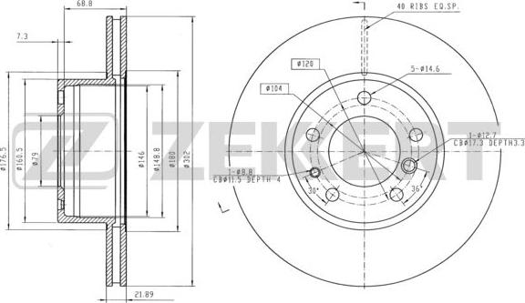 Zekkert BS-5611 - Disque de frein cwaw.fr