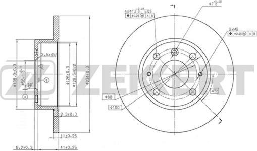 Zekkert BS-5685 - Disque de frein cwaw.fr