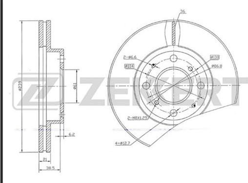 Zekkert BS-5686 - Disque de frein cwaw.fr