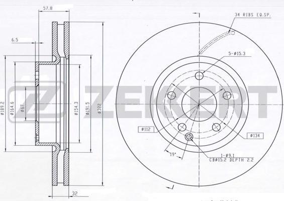 Zekkert BS-5638 - Disque de frein cwaw.fr