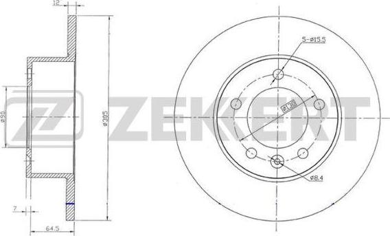 Zekkert BS-5632 - Disque de frein cwaw.fr