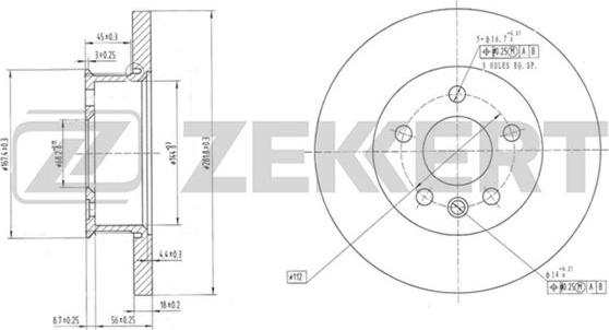 Zekkert BS-5095 - Disque de frein cwaw.fr