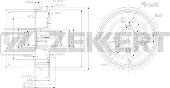 Zekkert BS-5090 - Tambour de frein cwaw.fr