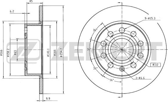 Zekkert BS-5044B - Disque de frein cwaw.fr