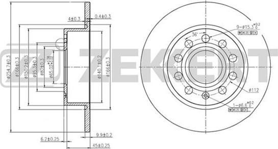 Zekkert BS-5044 - Disque de frein cwaw.fr