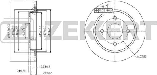 Zekkert BS-5040 - Disque de frein cwaw.fr