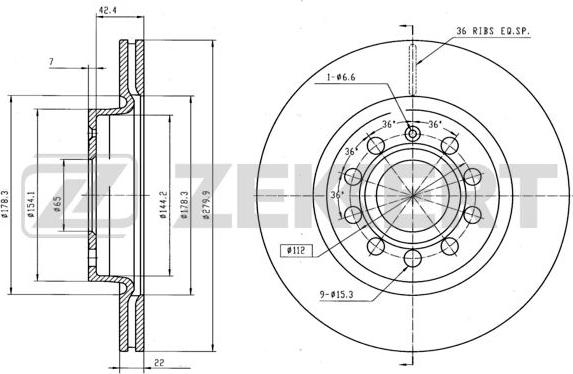 Zekkert BS-5041B - Disque de frein cwaw.fr