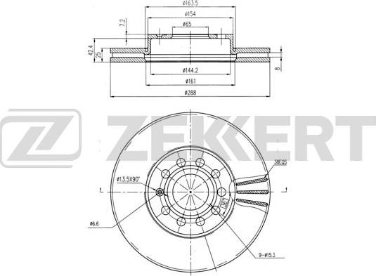 Zekkert BS-5043B - Disque de frein cwaw.fr