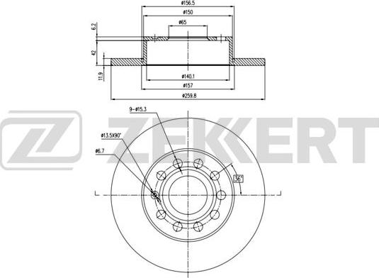 Zekkert BS-5042B - Disque de frein cwaw.fr