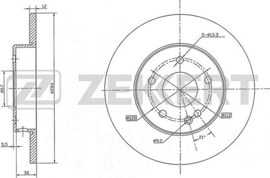 Zekkert BS-5059 - Disque de frein cwaw.fr