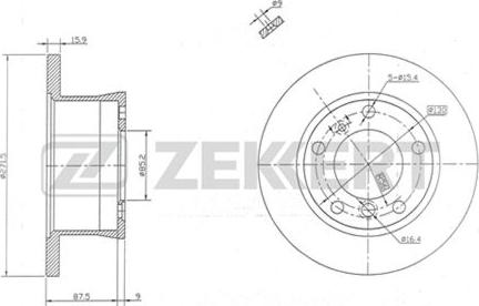 Zekkert BS-5054 - Disque de frein cwaw.fr