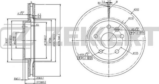 Zekkert BS-5050 - Disque de frein cwaw.fr