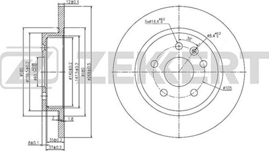 Zekkert BS-5052 - Disque de frein cwaw.fr