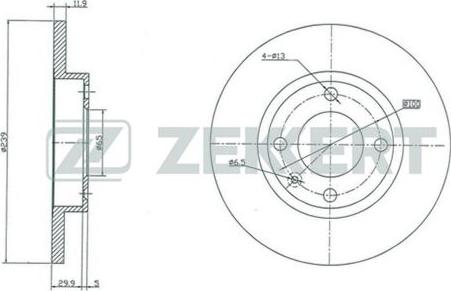 Zekkert BS-5069 - Disque de frein cwaw.fr