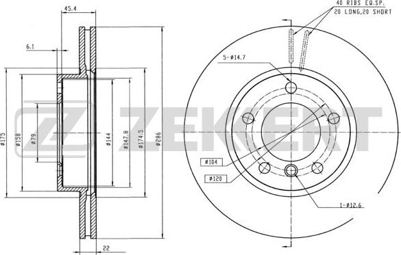 Zekkert BS-5004B - Disque de frein cwaw.fr