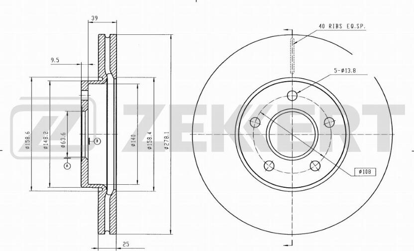 Zekkert BS-5005B - Disque de frein cwaw.fr