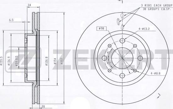 Zekkert BS-5008 - Disque de frein cwaw.fr