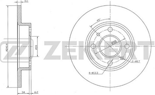 Zekkert BS-5007 - Disque de frein cwaw.fr