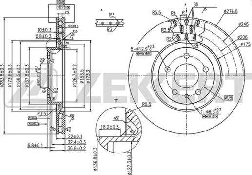 Zekkert BS-5014 - Disque de frein cwaw.fr