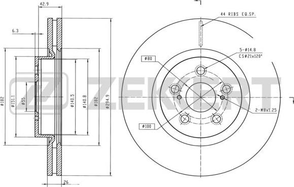 Zekkert BS-5015 - Disque de frein cwaw.fr