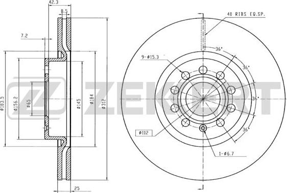 Zekkert BS-5016B - Disque de frein cwaw.fr