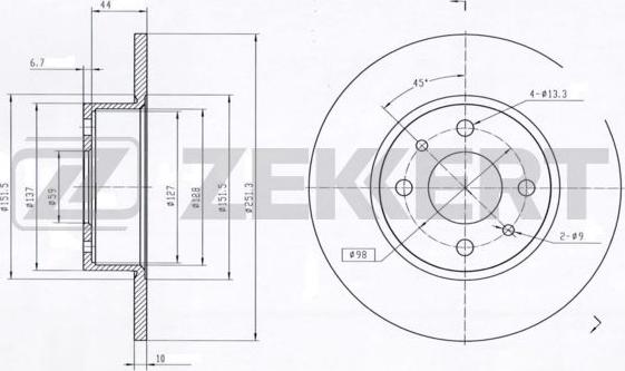 Zekkert BS-5013 - Disque de frein cwaw.fr