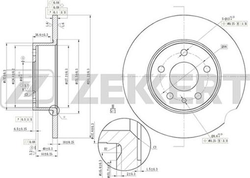 Zekkert BS-5012 - Disque de frein cwaw.fr