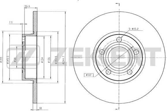 Zekkert BS-5080B - Disque de frein cwaw.fr