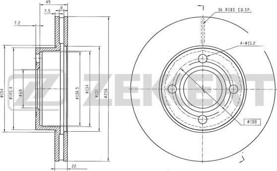 Zekkert BS-5081 - Disque de frein cwaw.fr