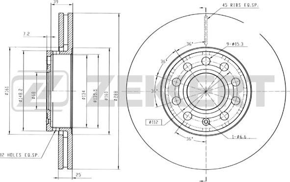 Zekkert BS-5083B - Disque de frein cwaw.fr