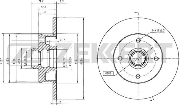 Zekkert BS-5087BZ - Disque de frein cwaw.fr