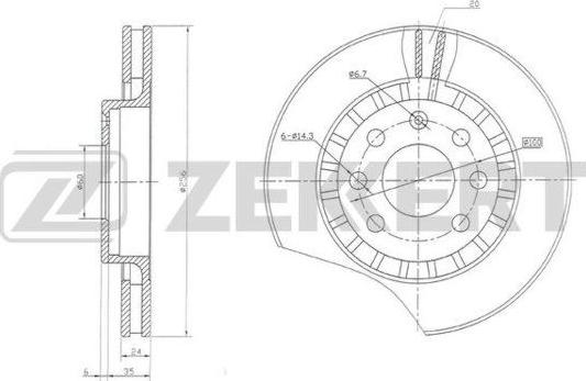 Zekkert BS-5035 - Disque de frein cwaw.fr